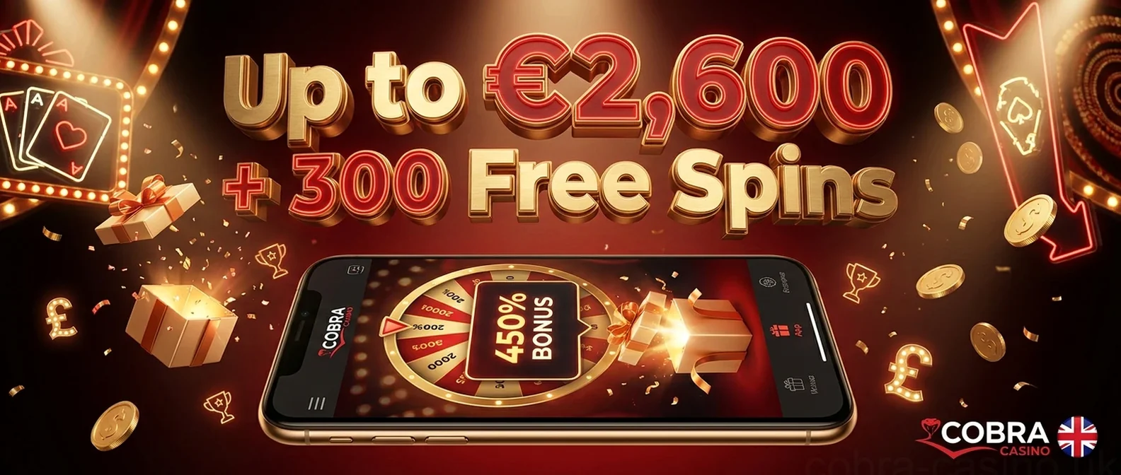 Up to€2,600+ 300 Free Spins